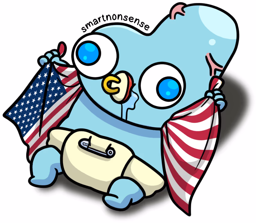 Baby Derd holding USA Flag
