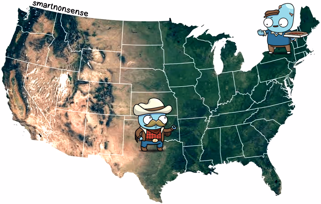 Texas Derd and New York Derd on USA Map