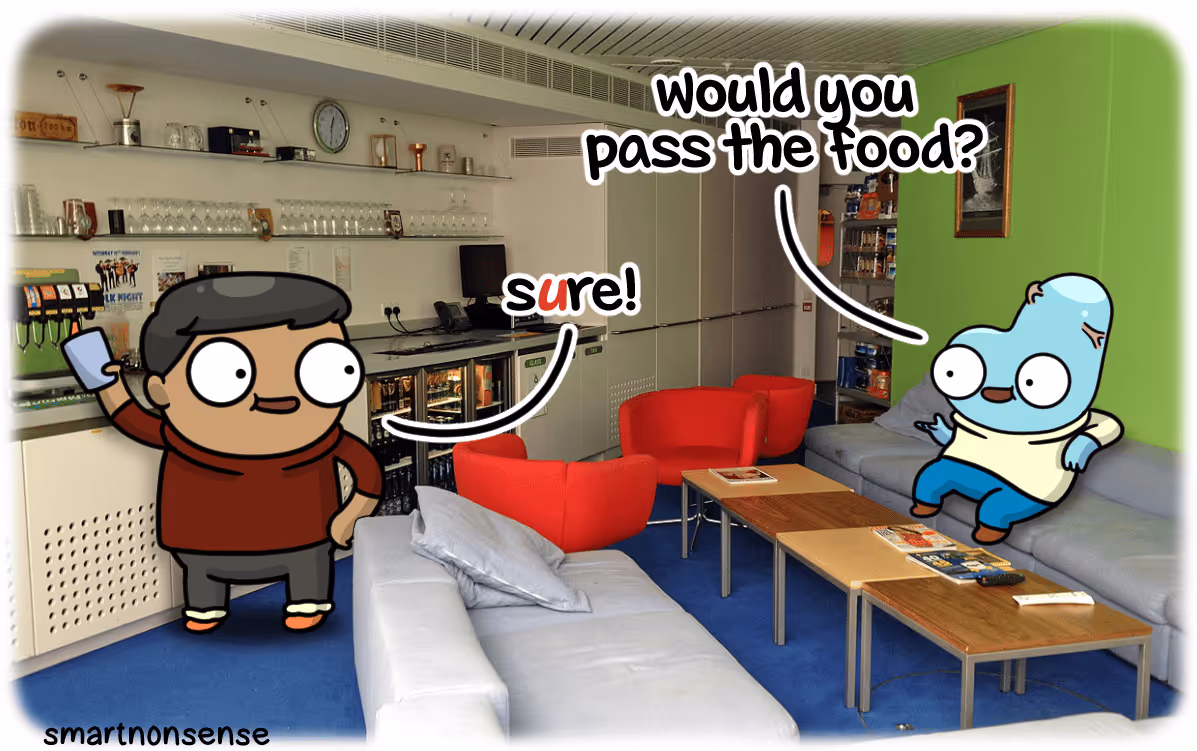Derd asking to pass food from friend
