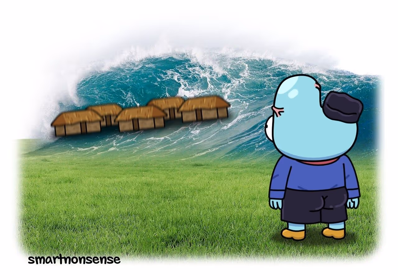Derd watching houses flooded