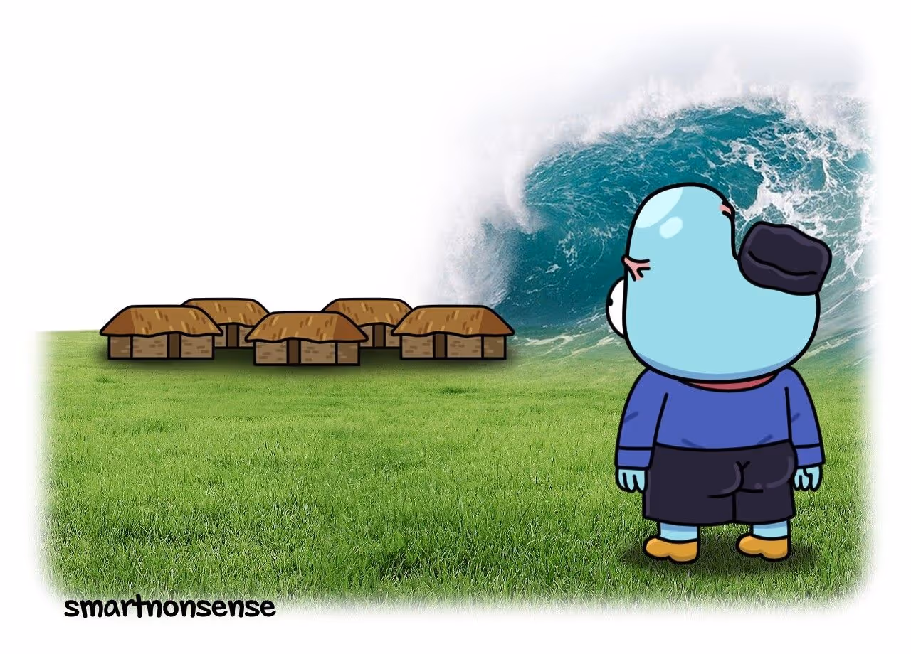 Derd watching floods houses