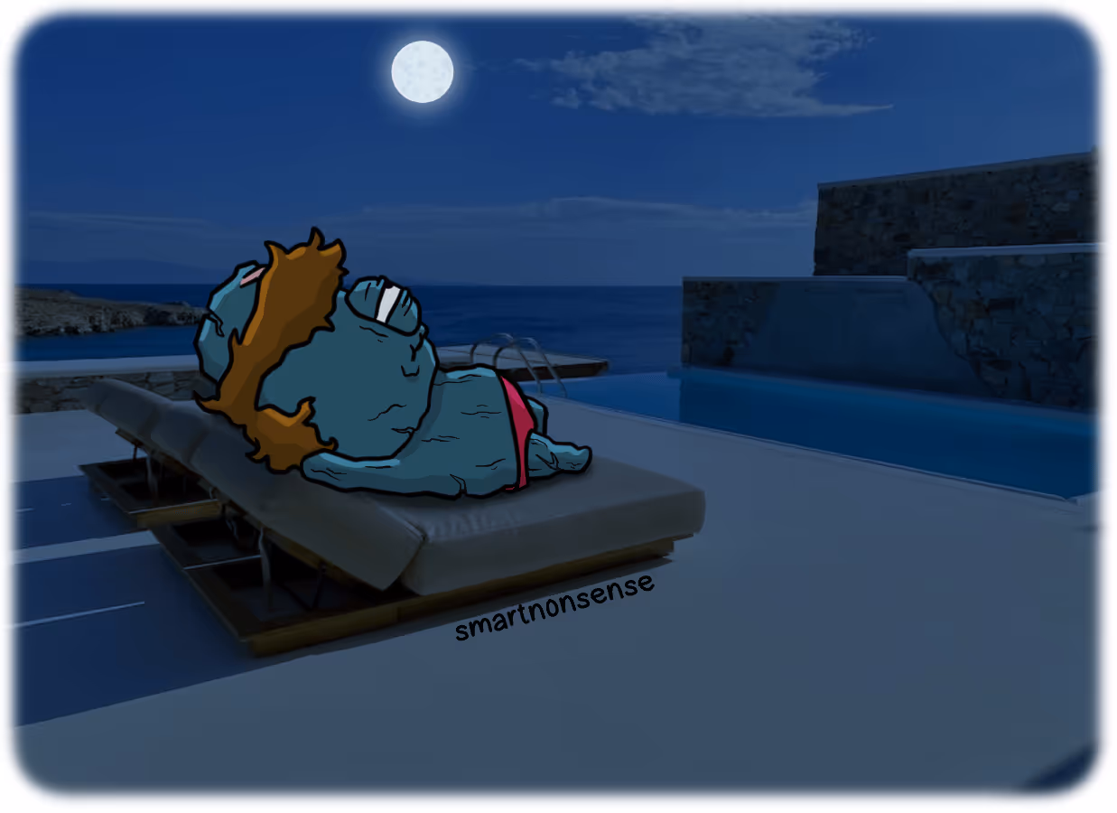 Derd sunbathing until night