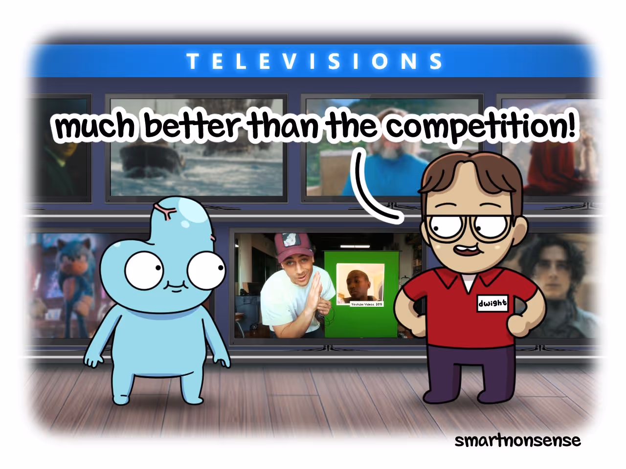 Salesman talking to Derd