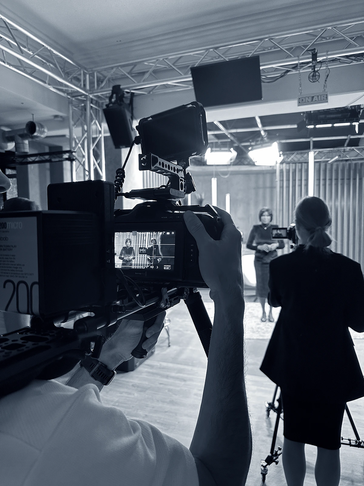 crew filming in studio