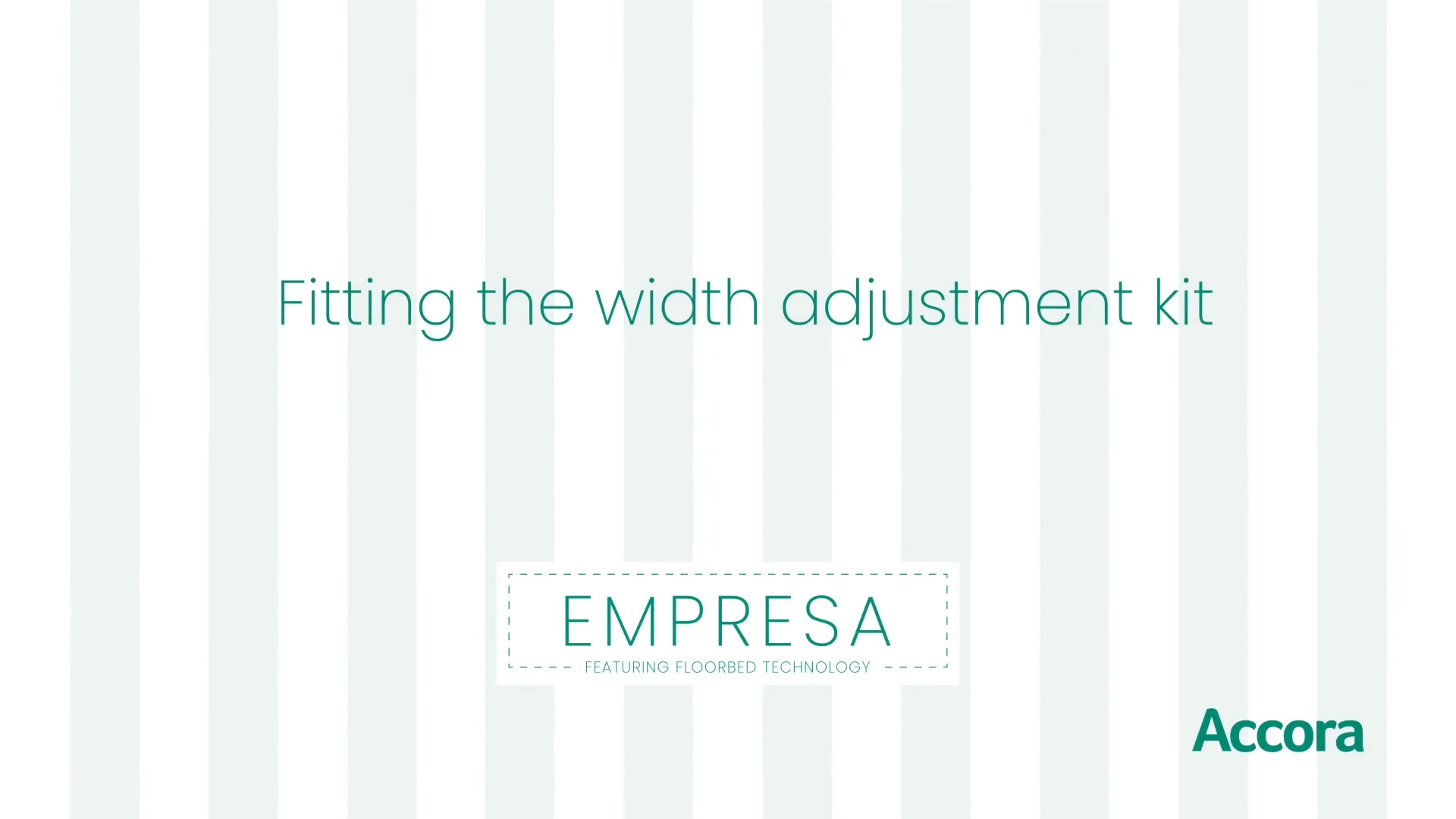 Fitting the width adjustment kit