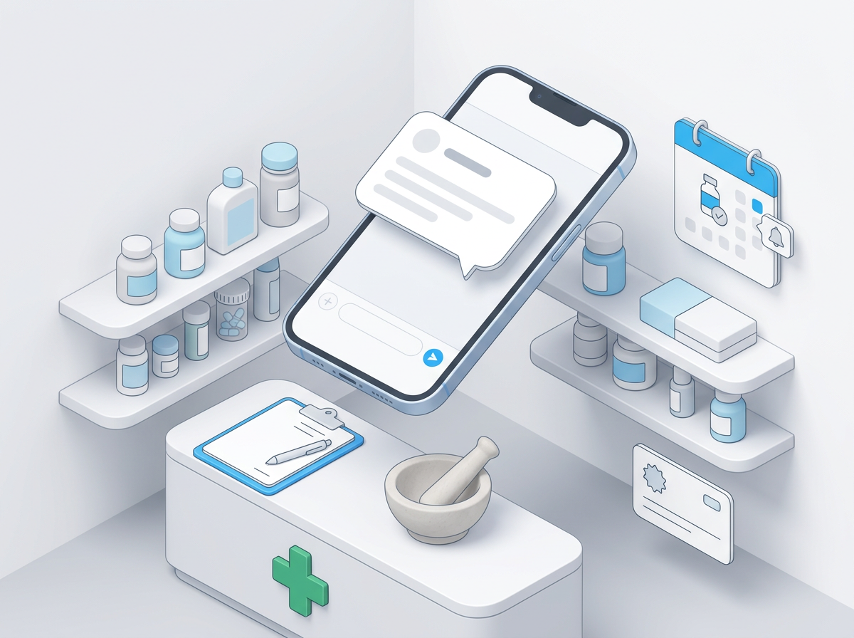 Avisa que el pedido está listo, envía recordatorios de medicamento y fideliza clientes con tarjetas de lealtad por SMS. Desde $0.25/msg.