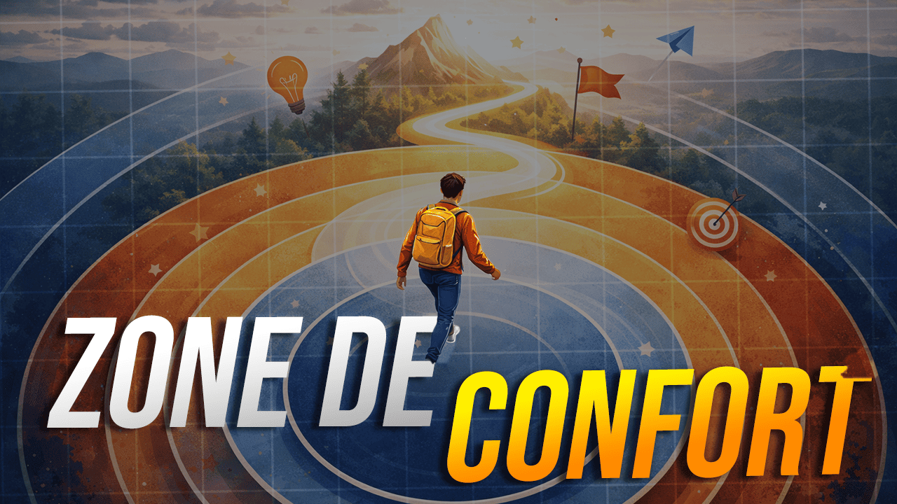 Zone de confort en trading illustrant le passage d’un trader débutant vers la prise de décision et la progression