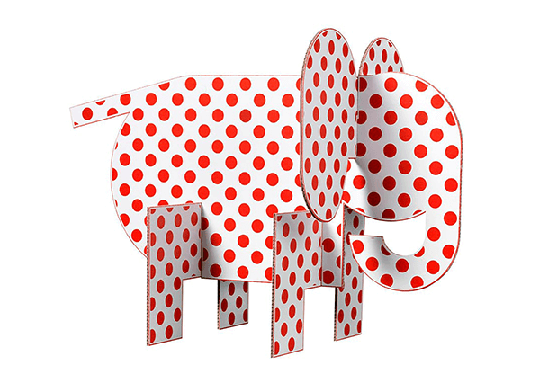 elephant made of carton box