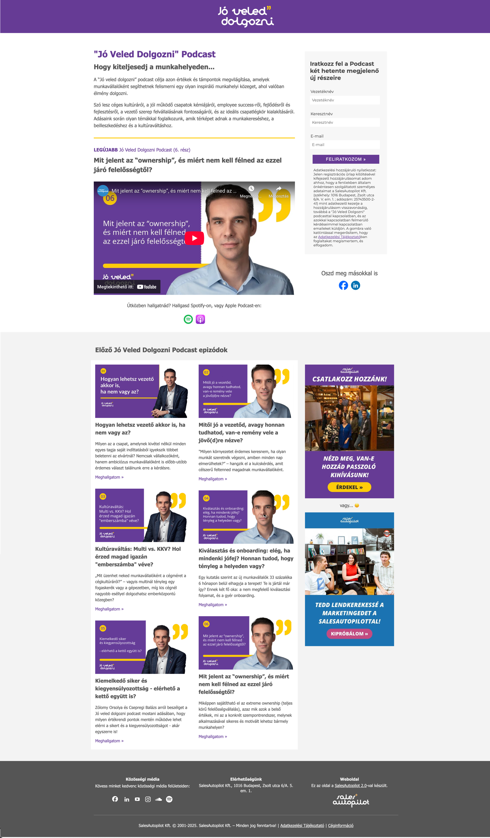 Landing Page Készítés - Így néz ki egy a SalesAutopilot.hu landing page készítőjével készült egyszerű weboldal.