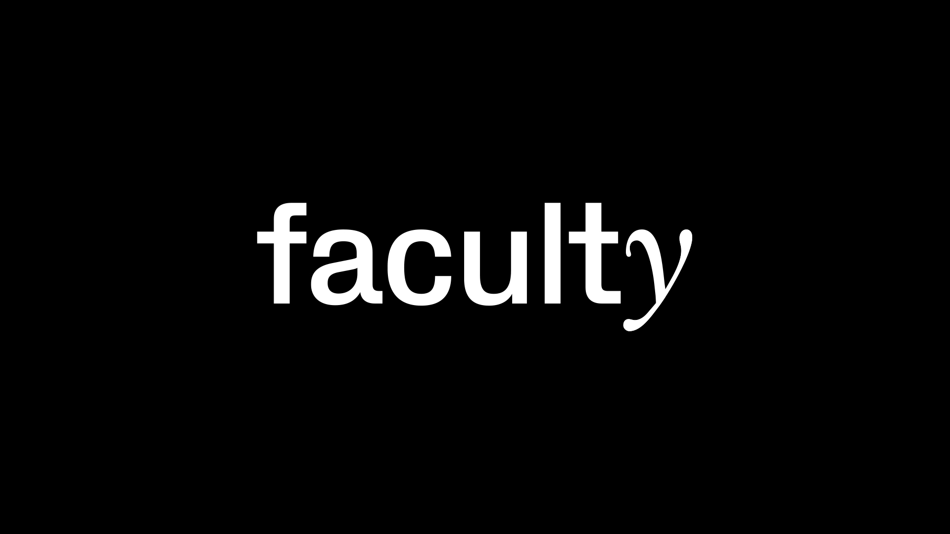 White Faculty logo on a black background