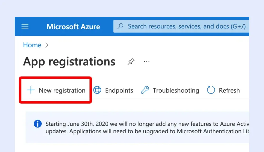 Microsoft Azure New Registrations | BlueTally™