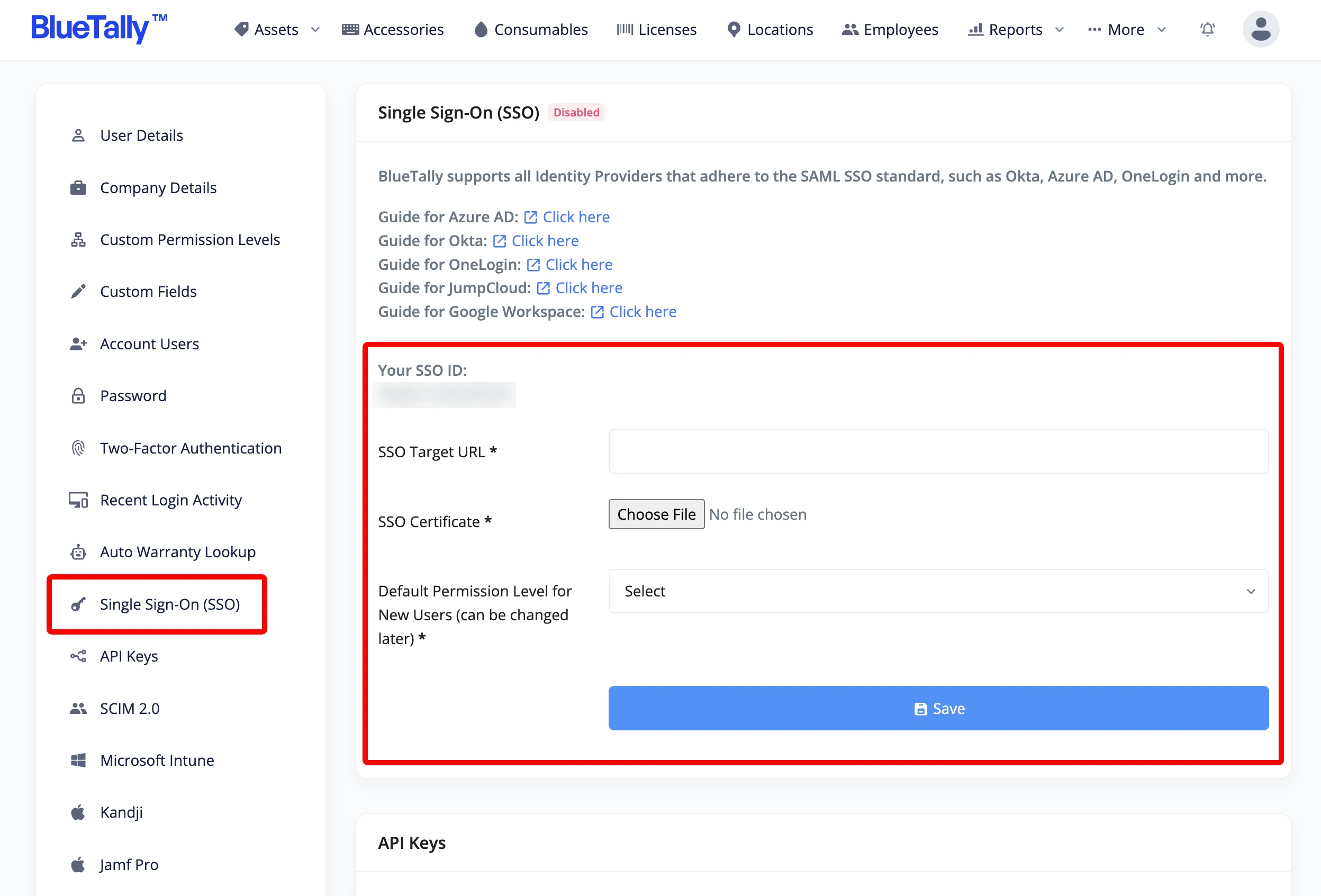 SSO with Azure Active Directory | BlueTally