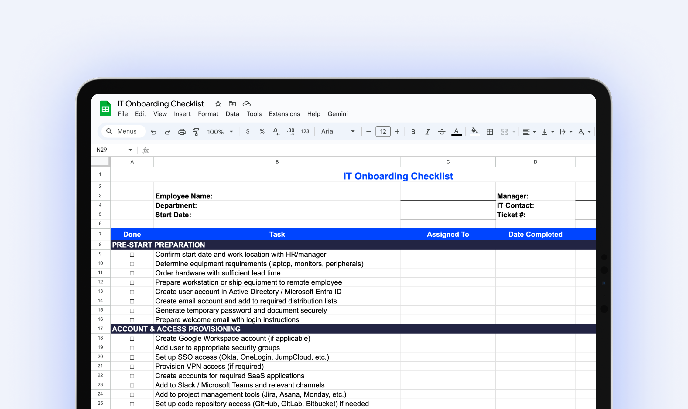 IT Onboarding Checklist | BlueTally