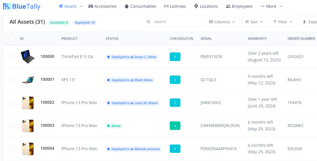 All Assets - BlueTally - Asset Management Software