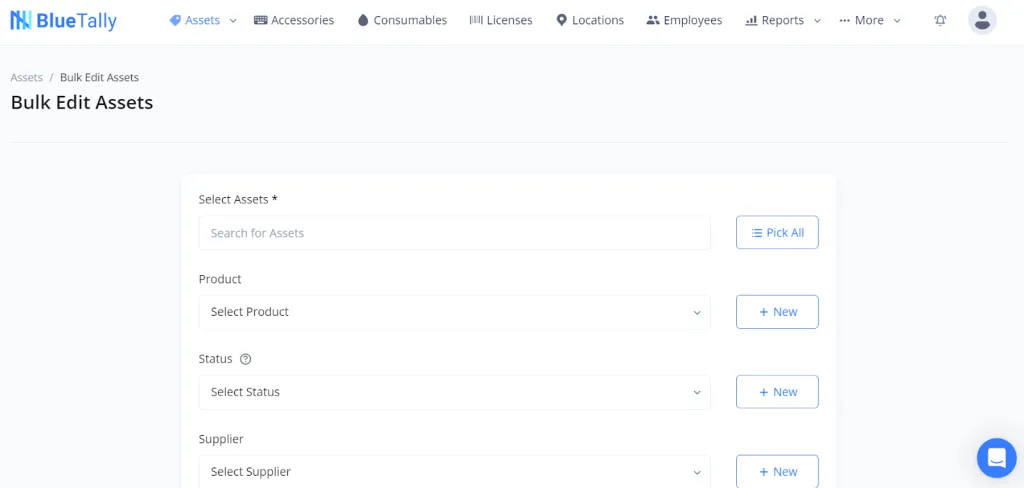 Bulk Editing Assets in BlueTally