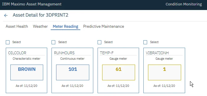 IBM Maximo's enterprise asset management. 