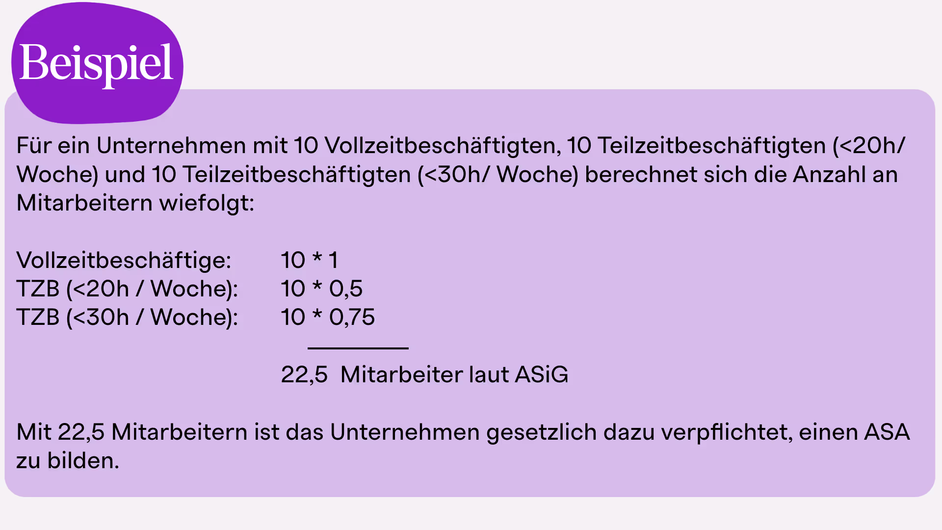Beispielrechnung Mitarbeiteranzahl