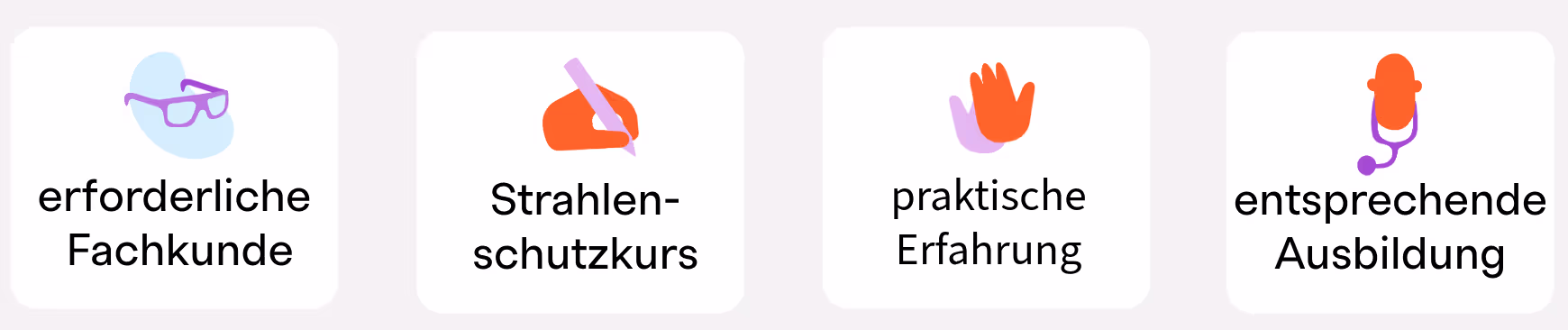 Die Tätigkeit als Strahlenschutzbeauftragte*r erfordert achkunde, einen Strahlenschutzkurz, praktische Erfahrung sowie eine entsprechende Ausbildung