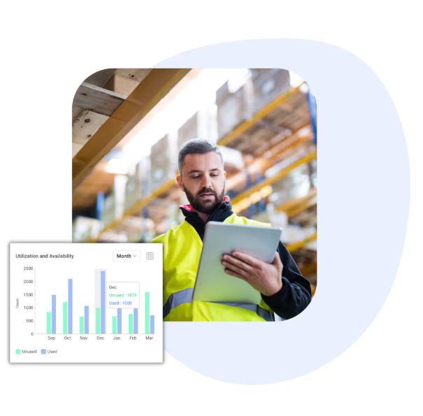 Aerial view of truck on highway with cell signal bar icon overlay
