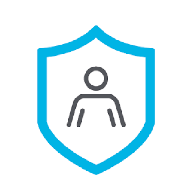 Shield icon showing protection of an individual | InsideTrack