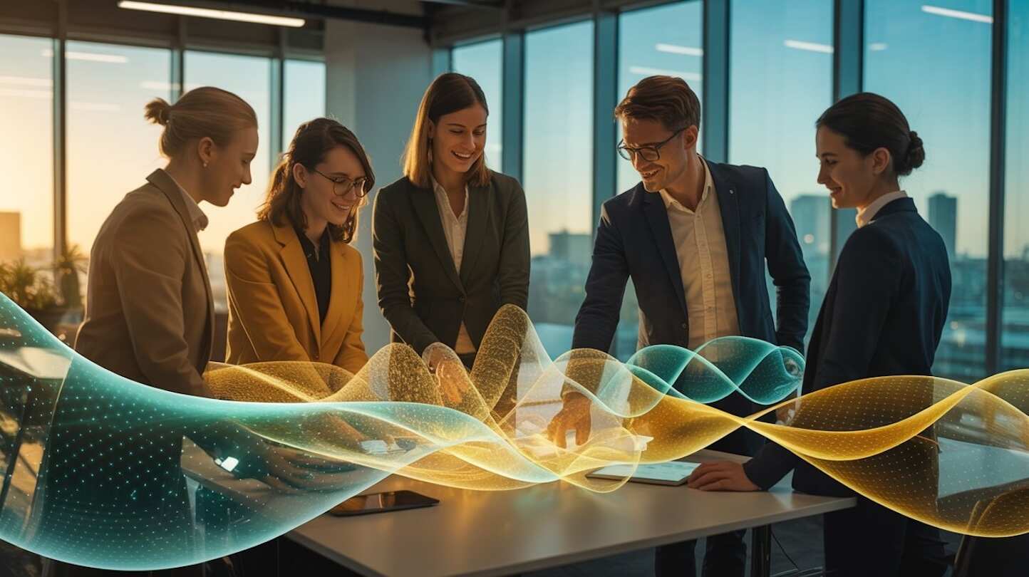 team working on ai concept