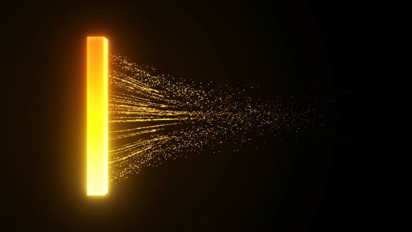 Abstract visualization of a strong signal pillar with particles dispersing to zero, representing rankings holding while clicks evaporate — AI Overviews zero-click search