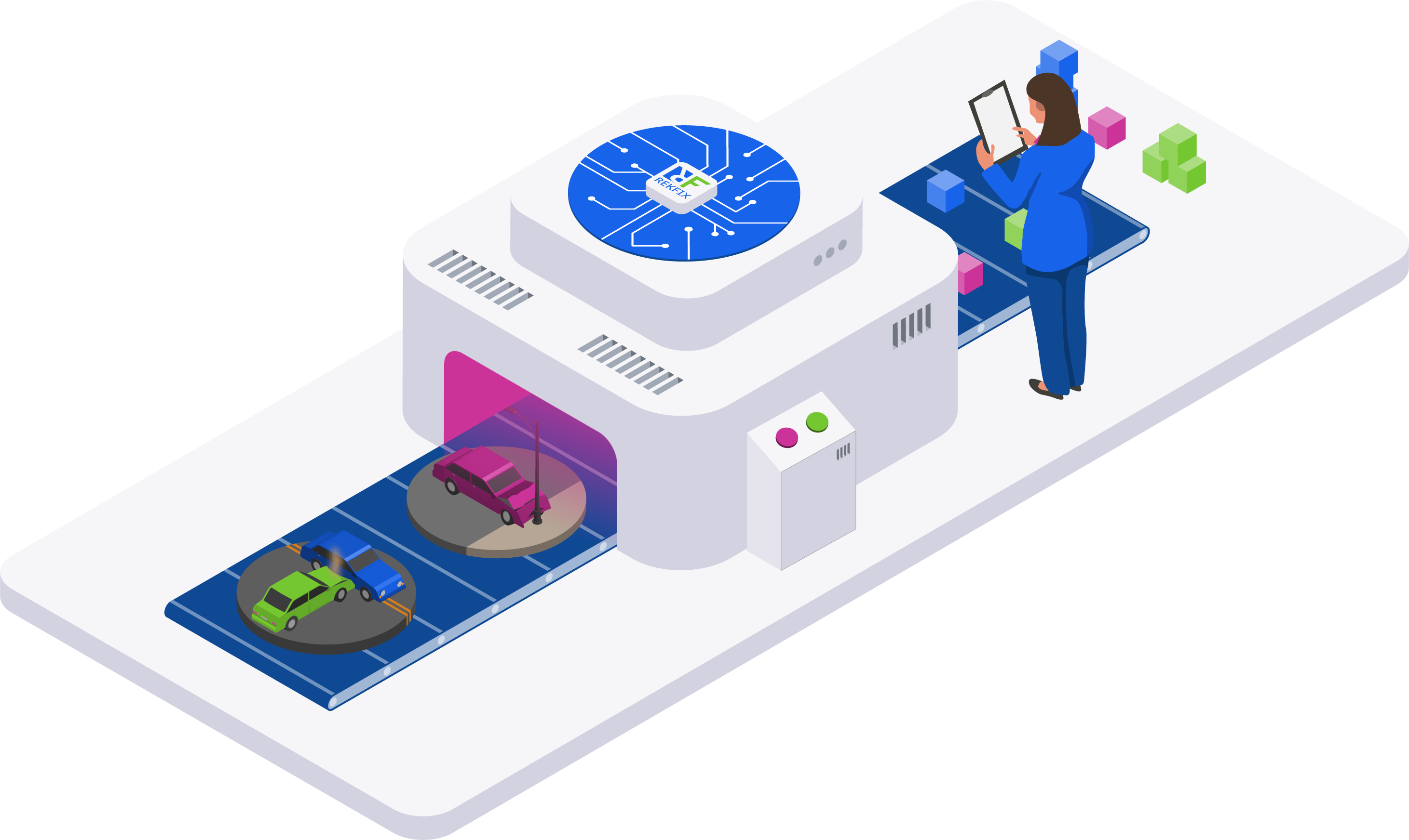 REKFIX isometric representation. Car crash data analysis