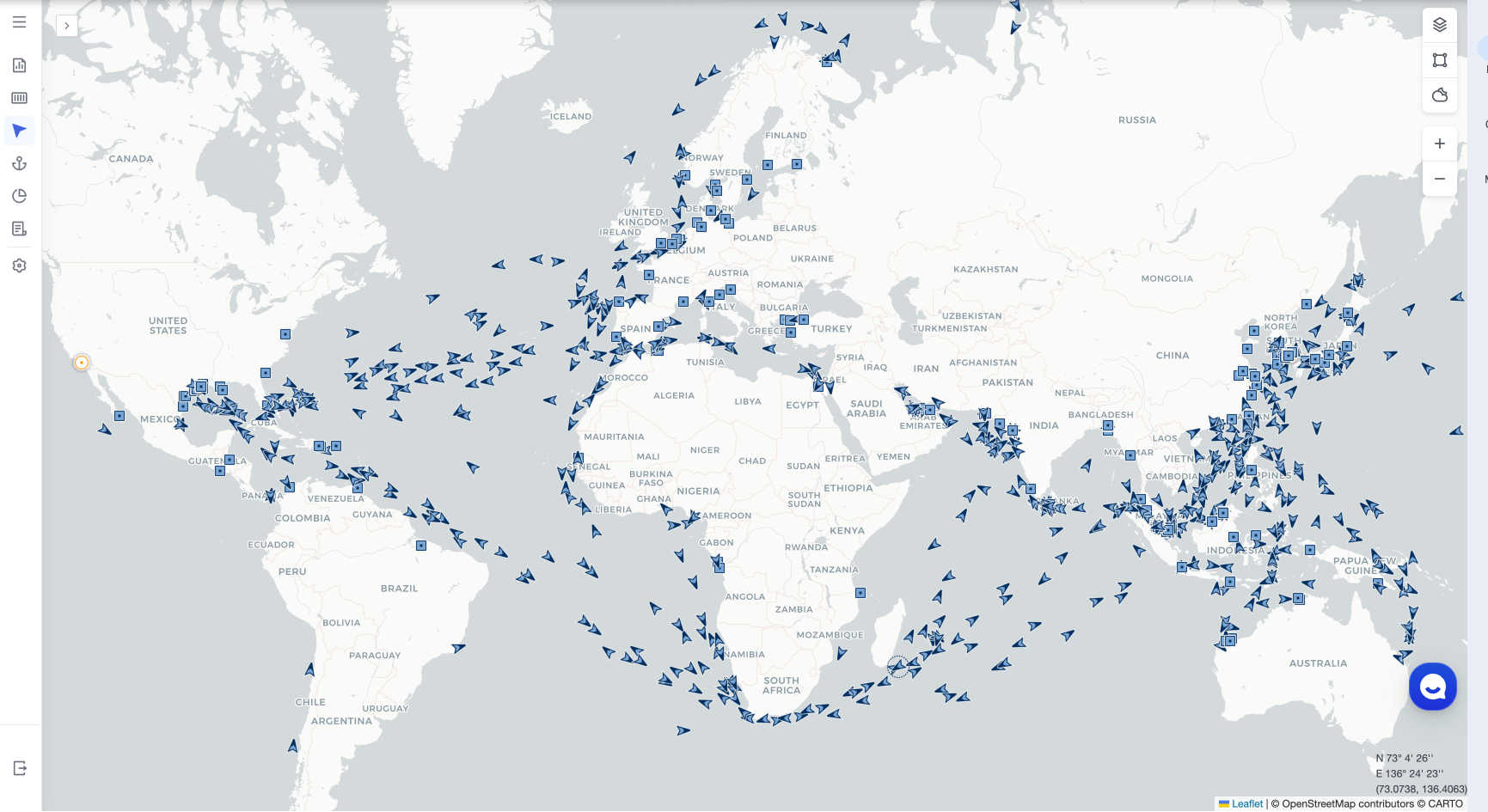 SeaVantage LNG Tracking Platform Dashboard Interface