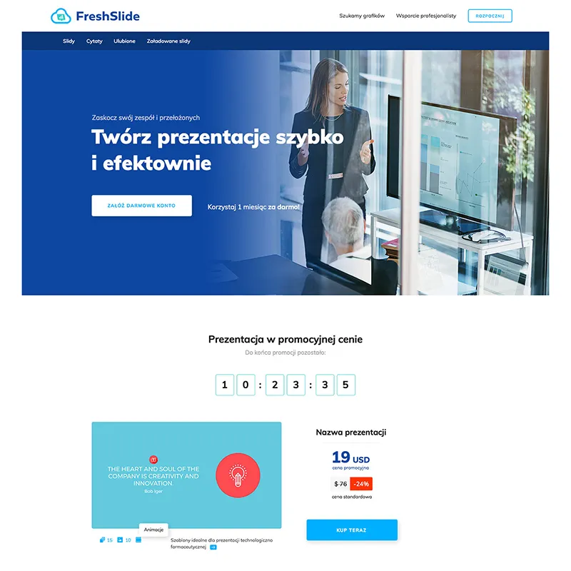 Fresh Slide - ecommerce store UX/UI design