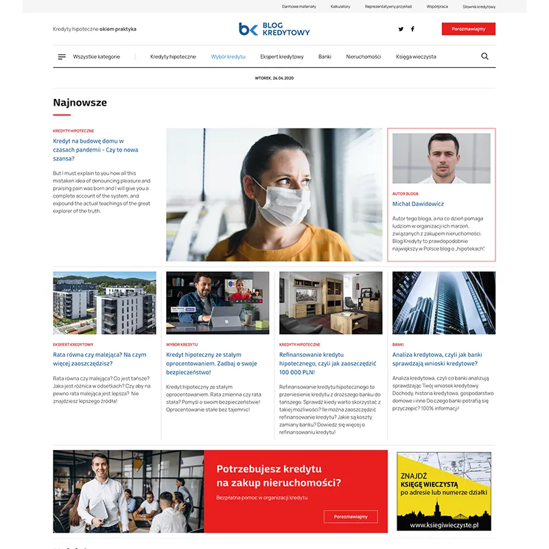 Blog Kredytowy - expert blog UX/UI design