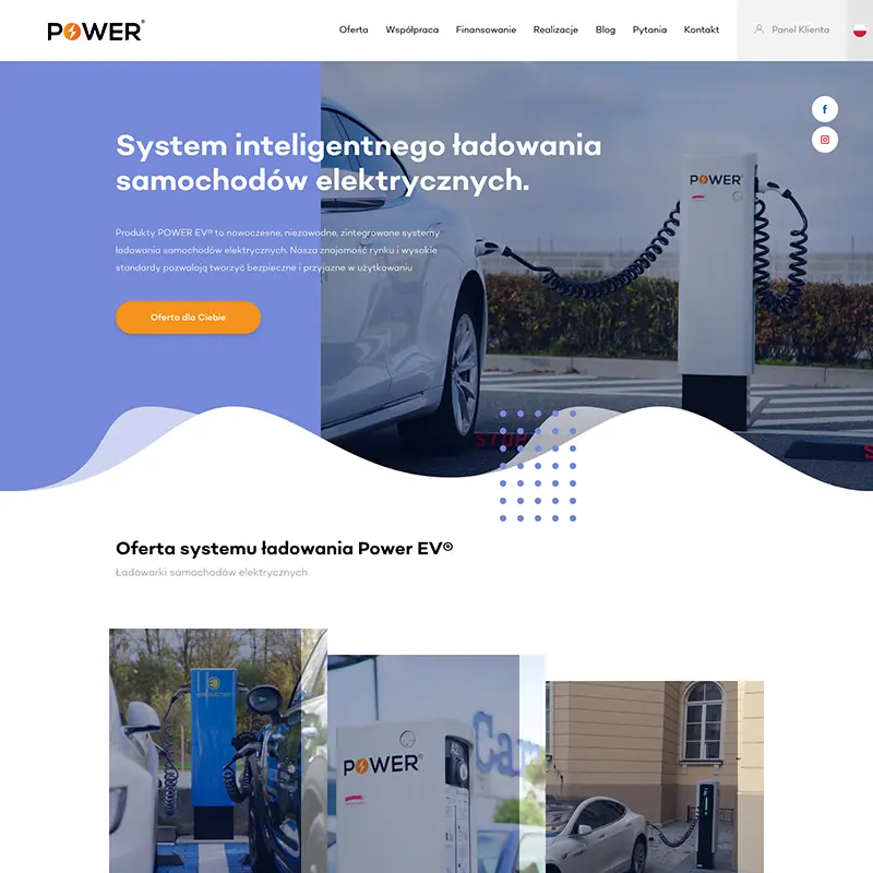 Power EV - website for EV charger manufacturer