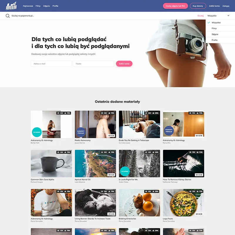 Popatrzna - website UX/UI design