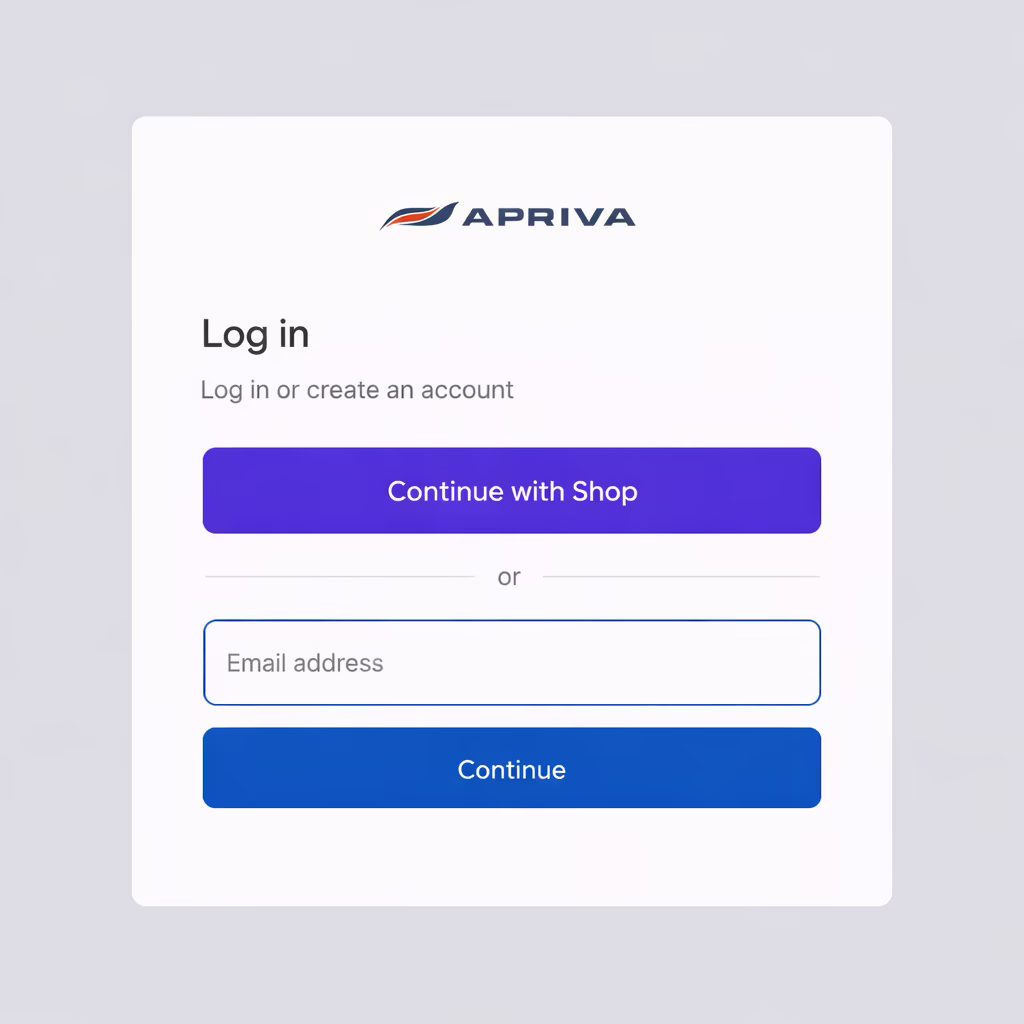Shopify admin login page