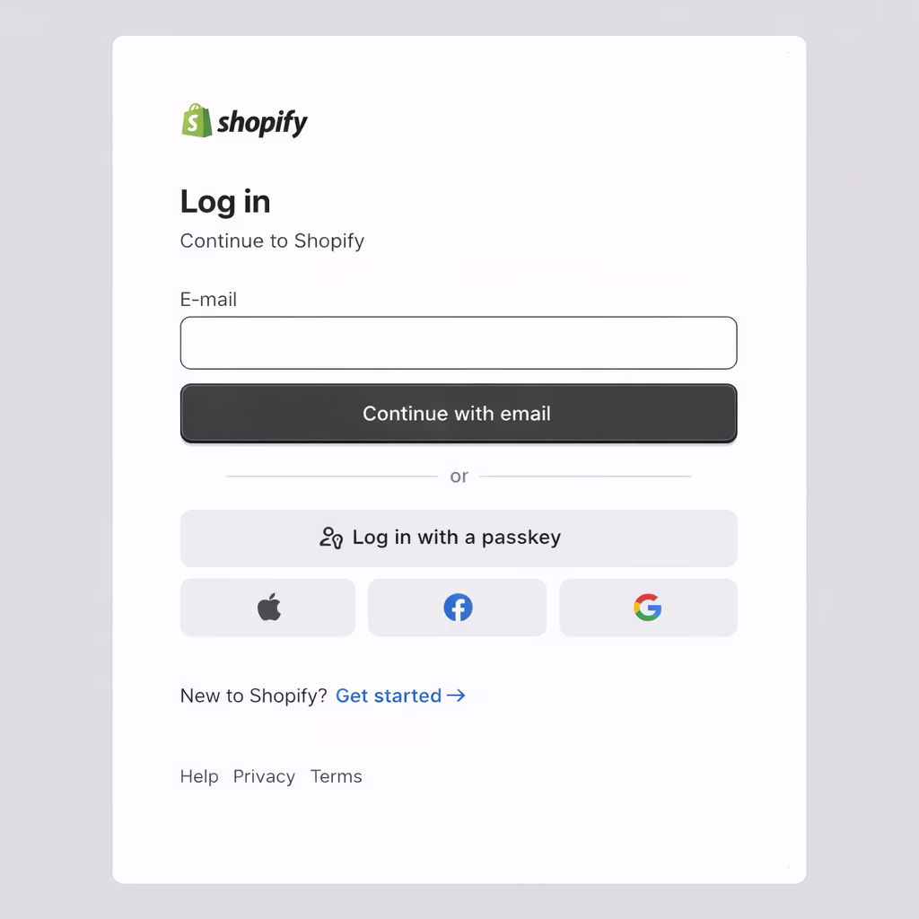 Customer login in a Shopify store