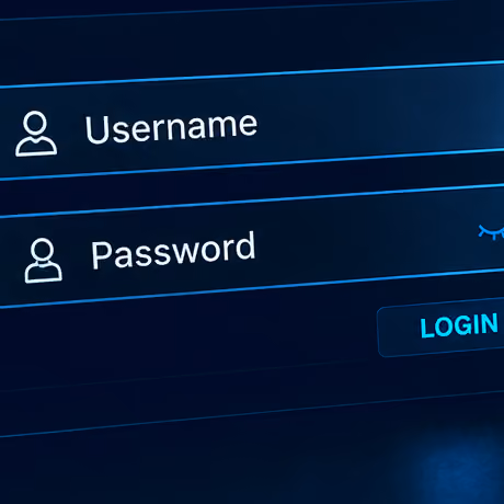 Inlogscherm met invoervelden voor gebruikersnaam en wachtwoord en een blauwe login-knop.