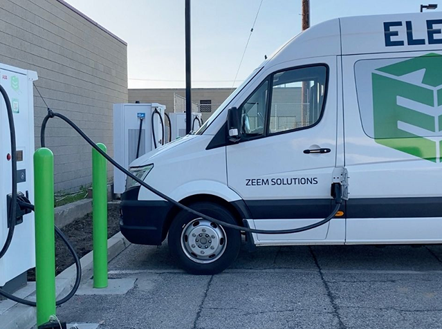 EV charging kit installed at a fleet depot