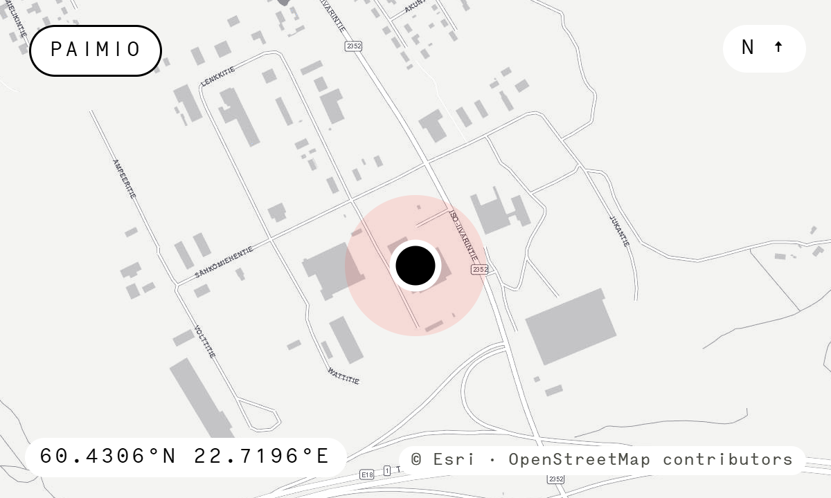 Map: Head office, Sähkömiehentie 2, Paimio