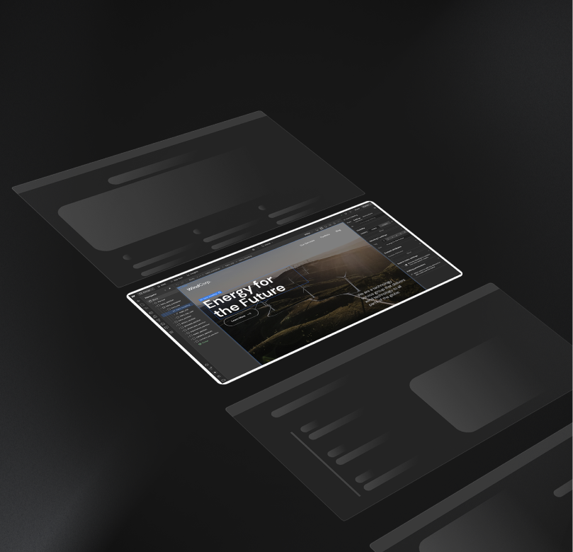 Mockup showing the design process