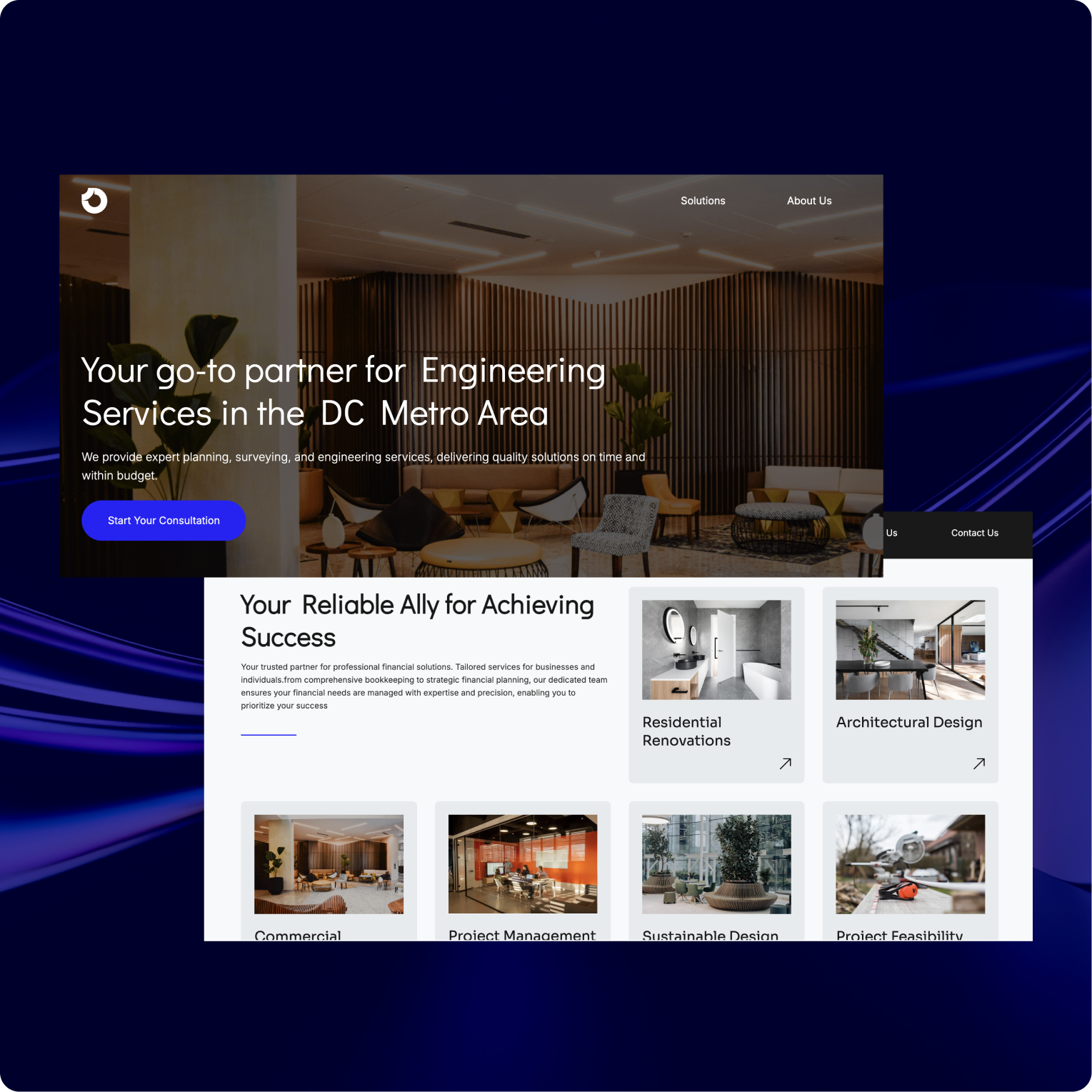 Business website design mockup for a local business