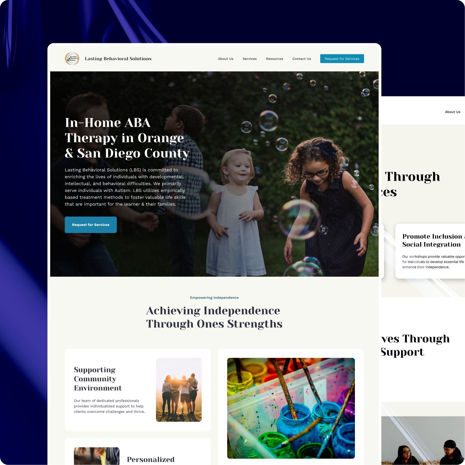 Clean homepage layout example from Rarified Studio