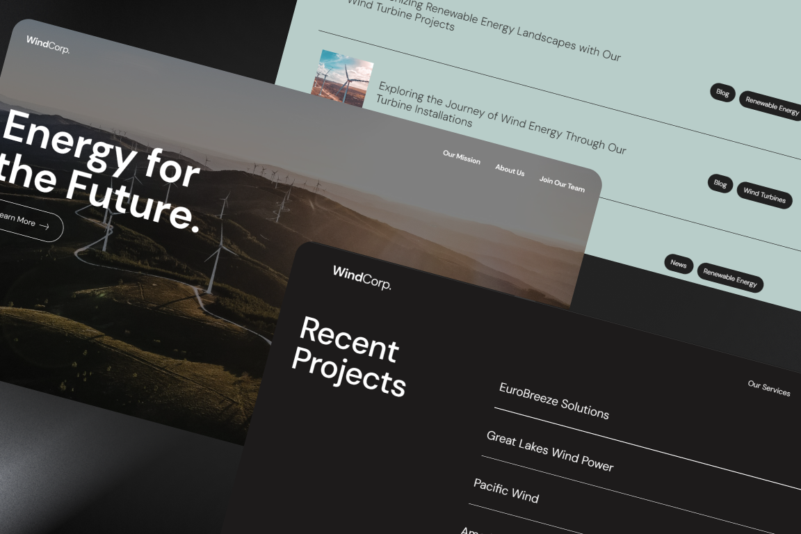 Clean homepage design for a concept done by Rarified Studio