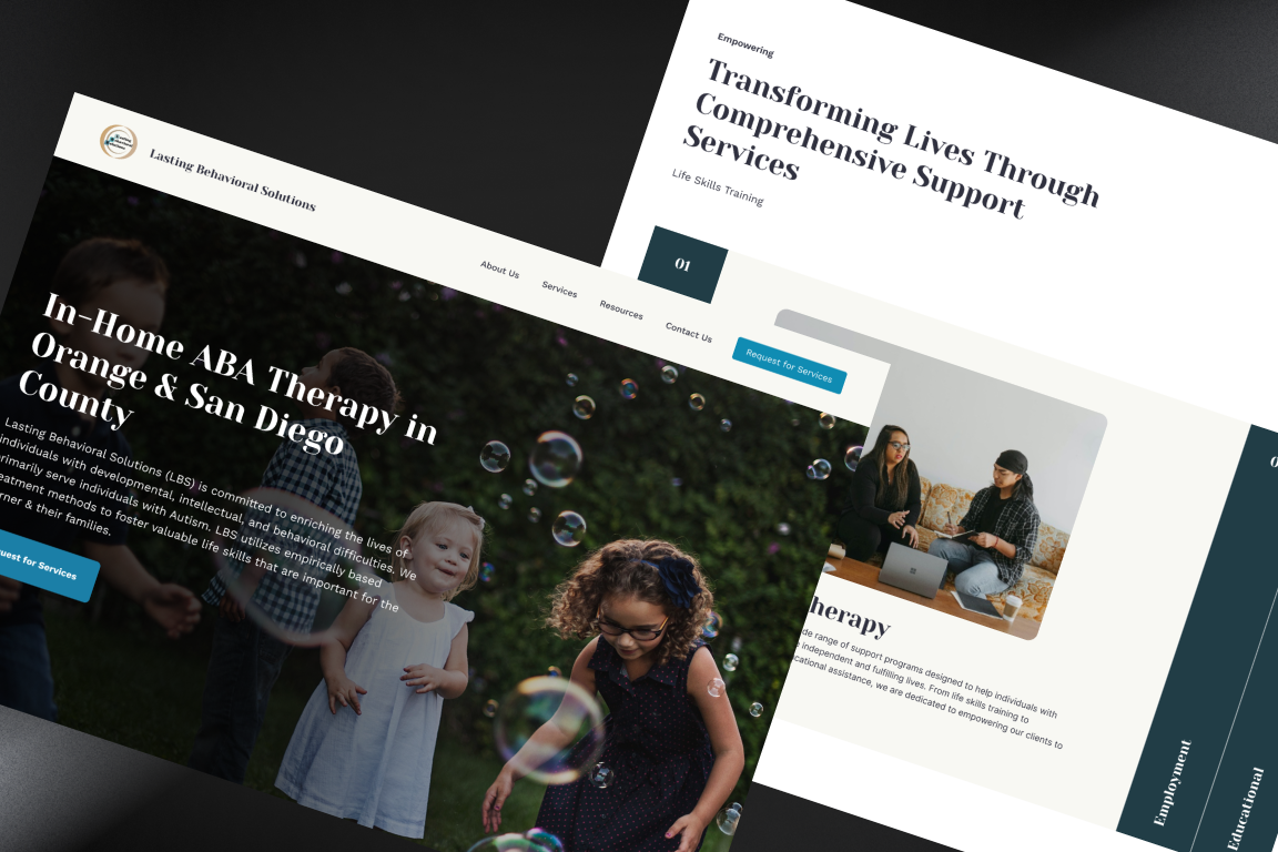 Small business website design example