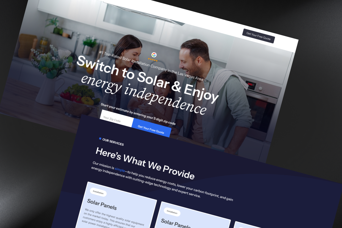 Clean homepage layout for a local contractor