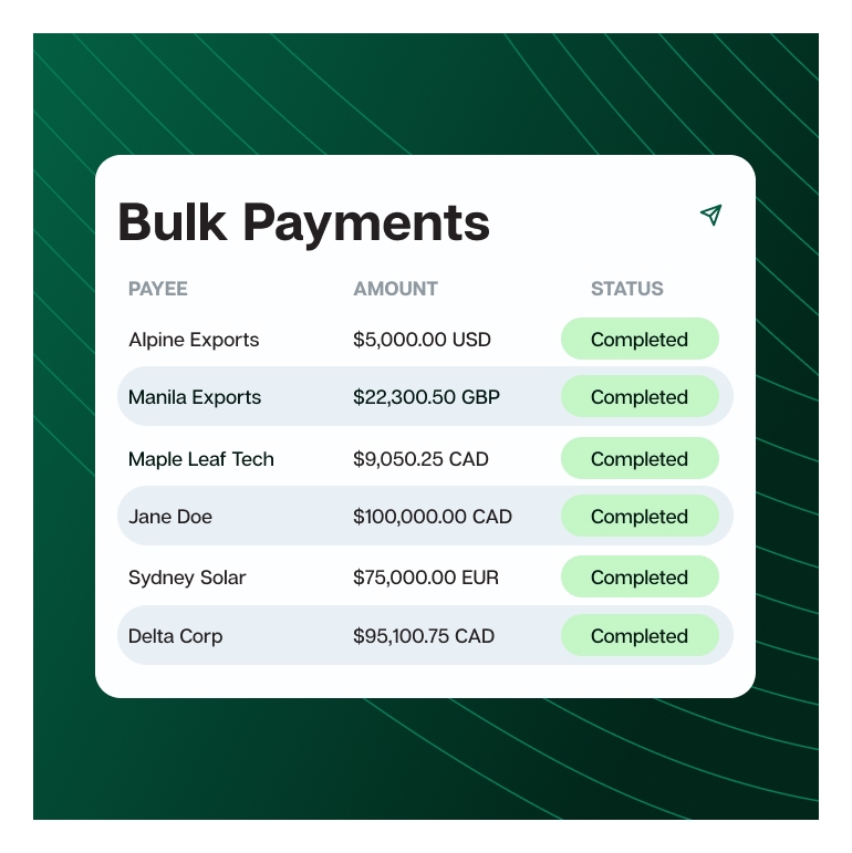 Sending payments in bulk