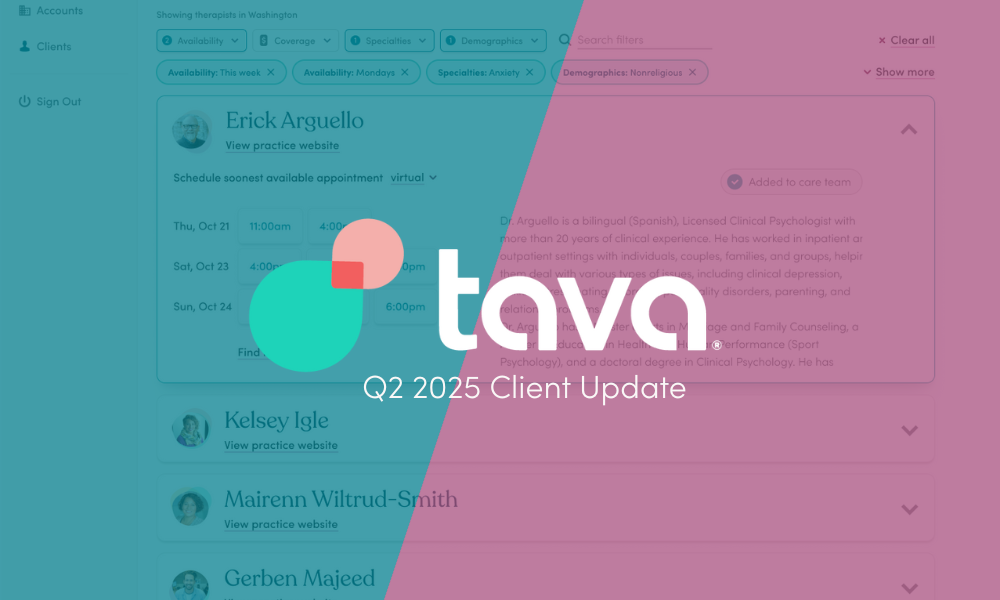 Tava Client Q2 2025 Product Update