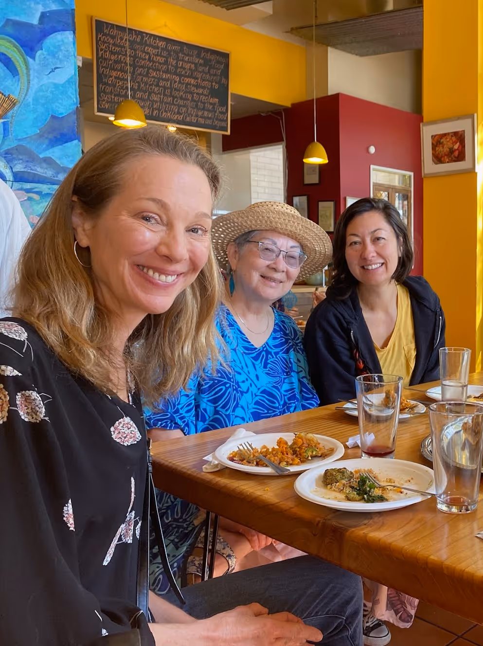 A group of New Roots Institute supporters at a plant-based restaurant.