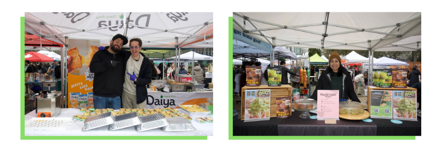 Daiya and The Plant Based Workshop tables and vendors at UBC VegFest