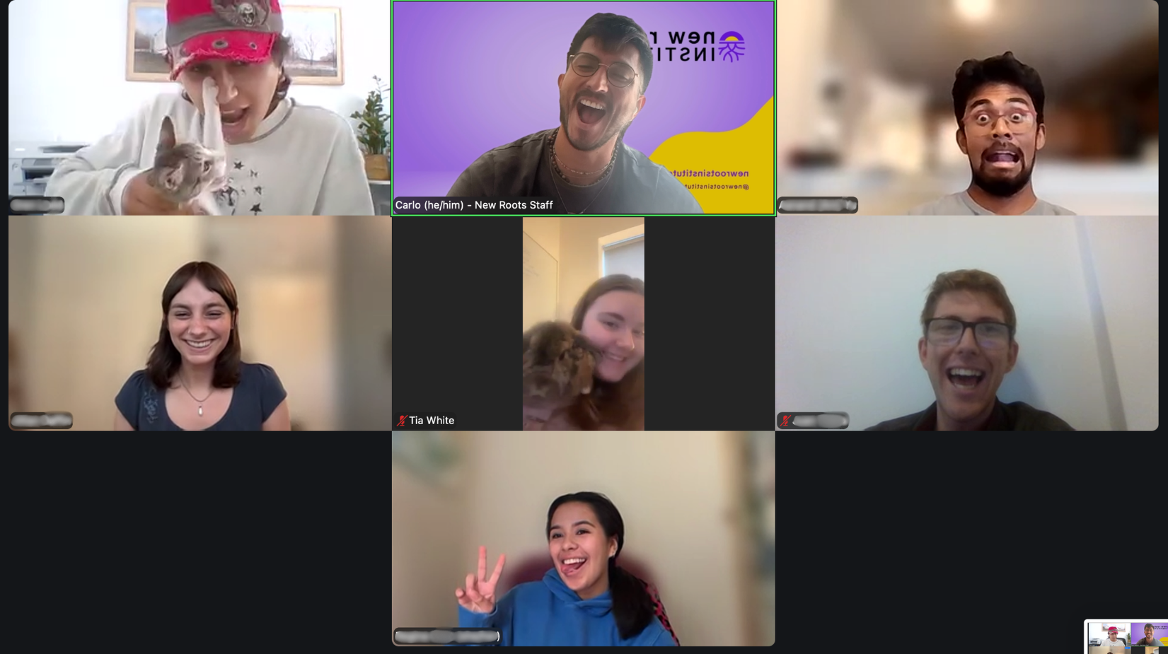 zoom screenshot of fellow Tia in her discussion group