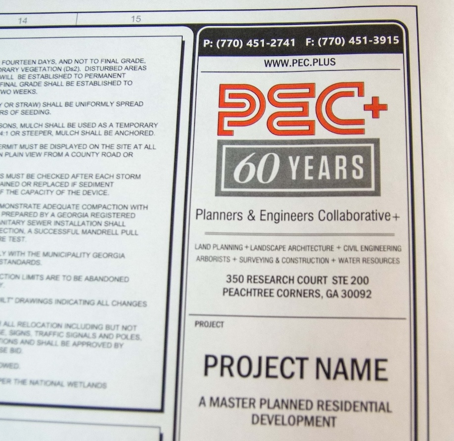 PEC architecture or engineering plan showing PEC service Permit Expediting.