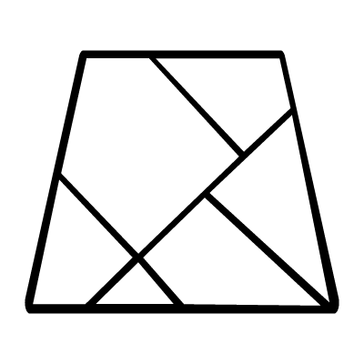 PEC outlined icon of a zoning map with six diagonal sections.